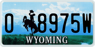 WY license plate 08975W