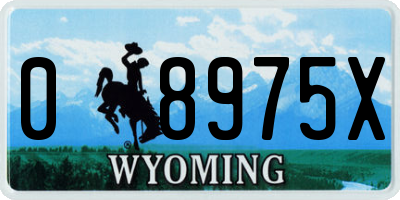 WY license plate 08975X
