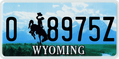 WY license plate 08975Z