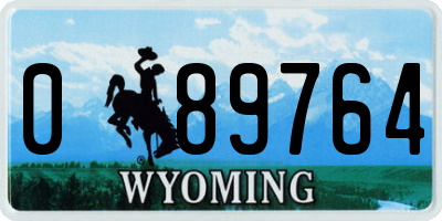WY license plate 089764