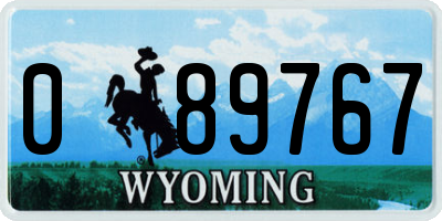 WY license plate 089767