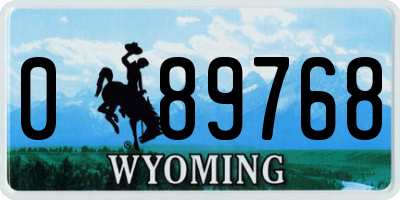 WY license plate 089768