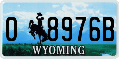 WY license plate 08976B