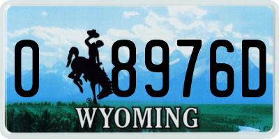 WY license plate 08976D