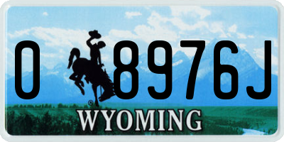 WY license plate 08976J