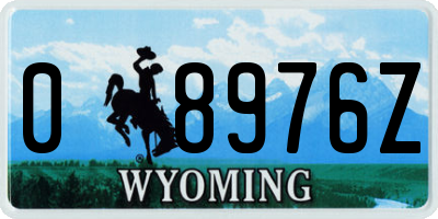 WY license plate 08976Z