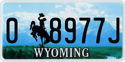 WY license plate 08977J