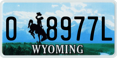 WY license plate 08977L