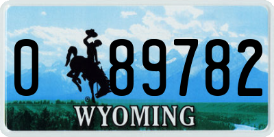 WY license plate 089782