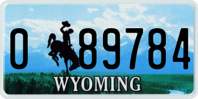 WY license plate 089784