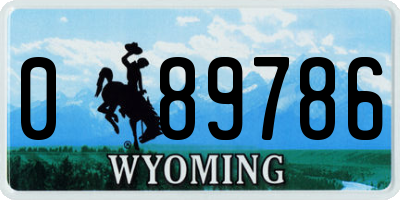 WY license plate 089786