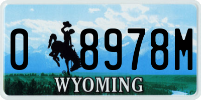 WY license plate 08978M