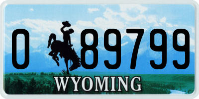 WY license plate 089799