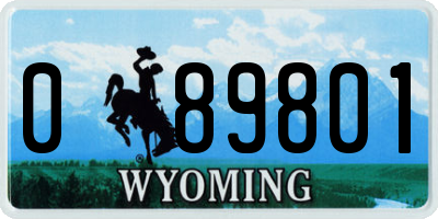 WY license plate 089801