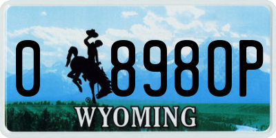 WY license plate 08980P