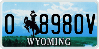 WY license plate 08980V