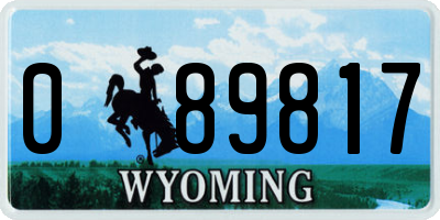 WY license plate 089817