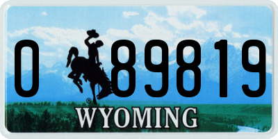 WY license plate 089819