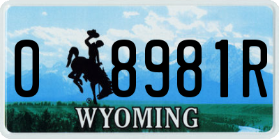 WY license plate 08981R
