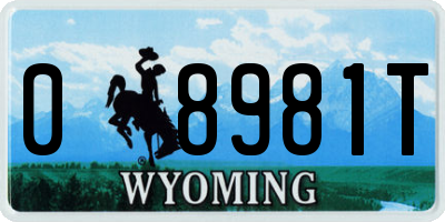 WY license plate 08981T