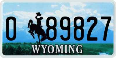 WY license plate 089827