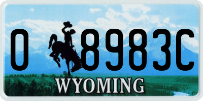 WY license plate 08983C