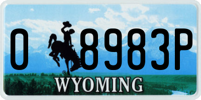 WY license plate 08983P