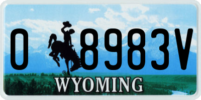 WY license plate 08983V
