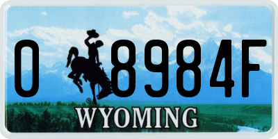 WY license plate 08984F