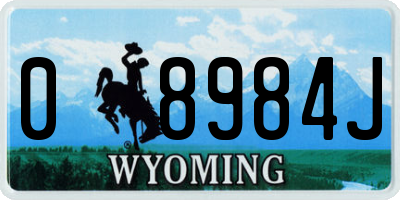 WY license plate 08984J