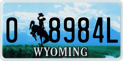 WY license plate 08984L