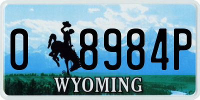 WY license plate 08984P