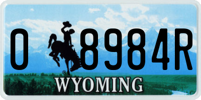 WY license plate 08984R