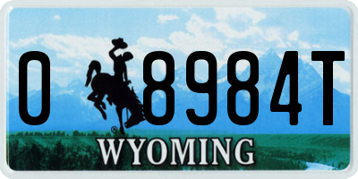 WY license plate 08984T