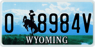 WY license plate 08984V