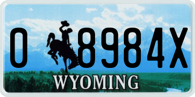 WY license plate 08984X