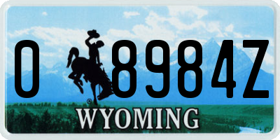 WY license plate 08984Z