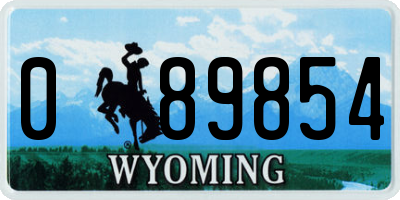 WY license plate 089854