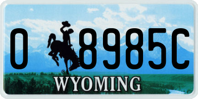 WY license plate 08985C