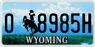 WY license plate 08985H