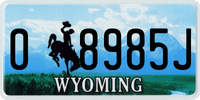 WY license plate 08985J