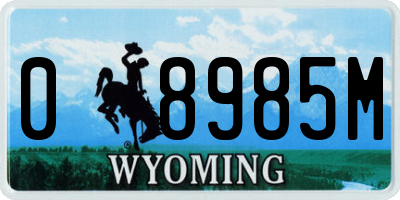 WY license plate 08985M
