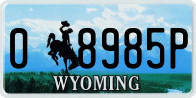 WY license plate 08985P