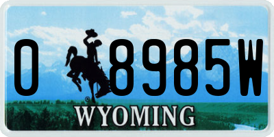 WY license plate 08985W