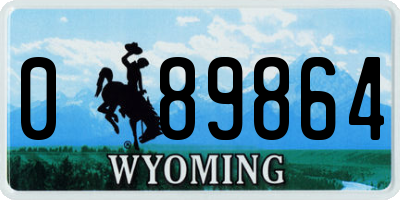 WY license plate 089864