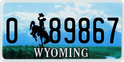 WY license plate 089867