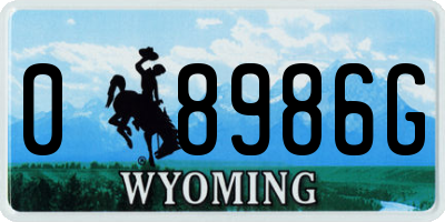 WY license plate 08986G