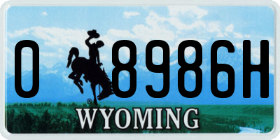 WY license plate 08986H
