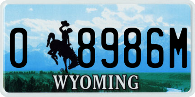 WY license plate 08986M