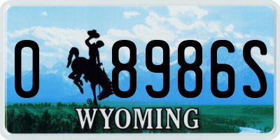 WY license plate 08986S